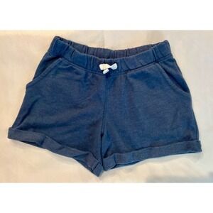 SO blue French terry midi roll tab shorts, girl’s size L (10-12)
